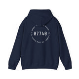07740 Long Branch Hoodie — Vintage Coastal Town Navy Sweatshirt