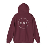 07740 Long Branch Hoodie — Vintage Coastal Town Navy Sweatshirt
