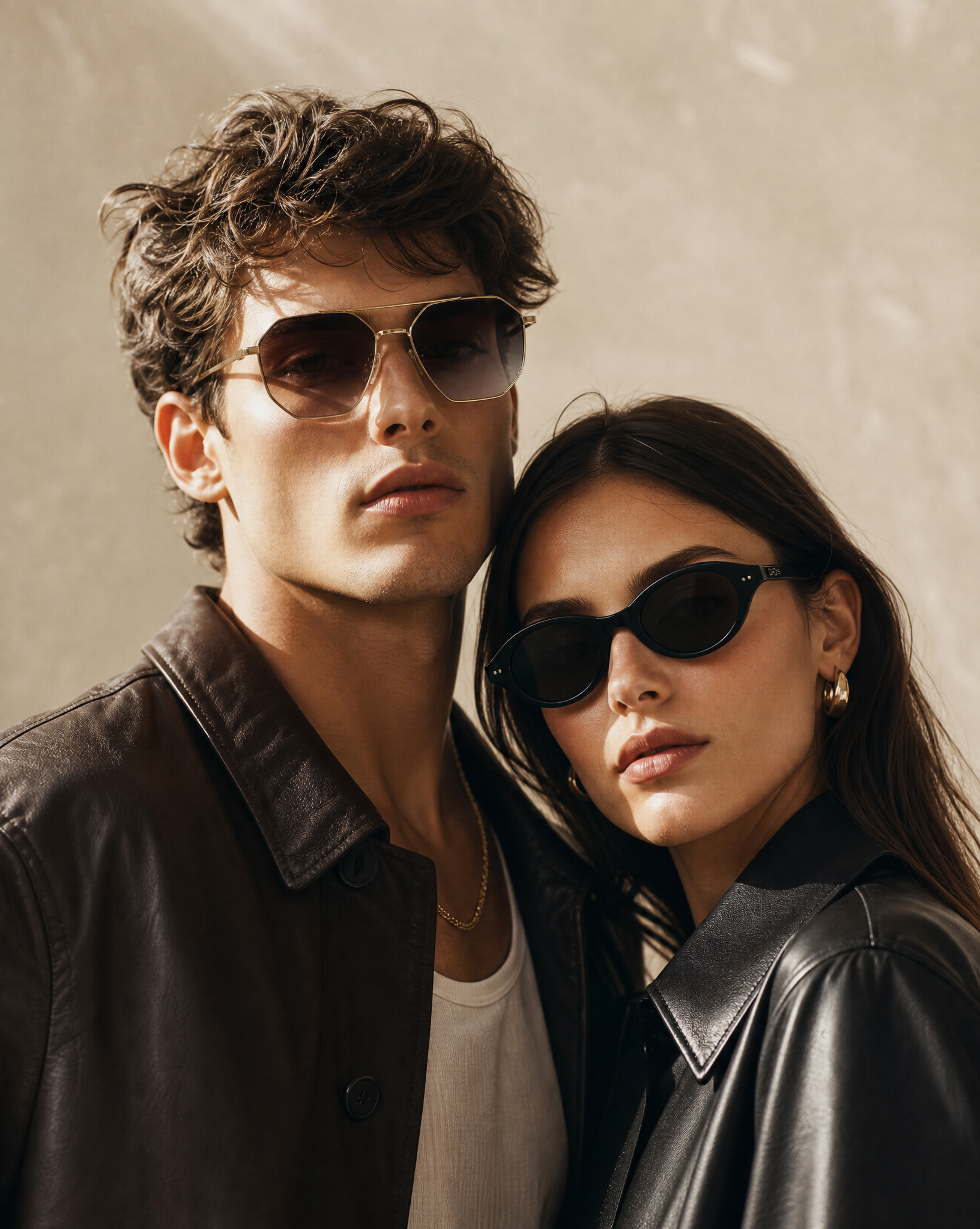 luxury aviator sunglasses and small narrow women's chic luxury eyewear on a woman by oho's surf co